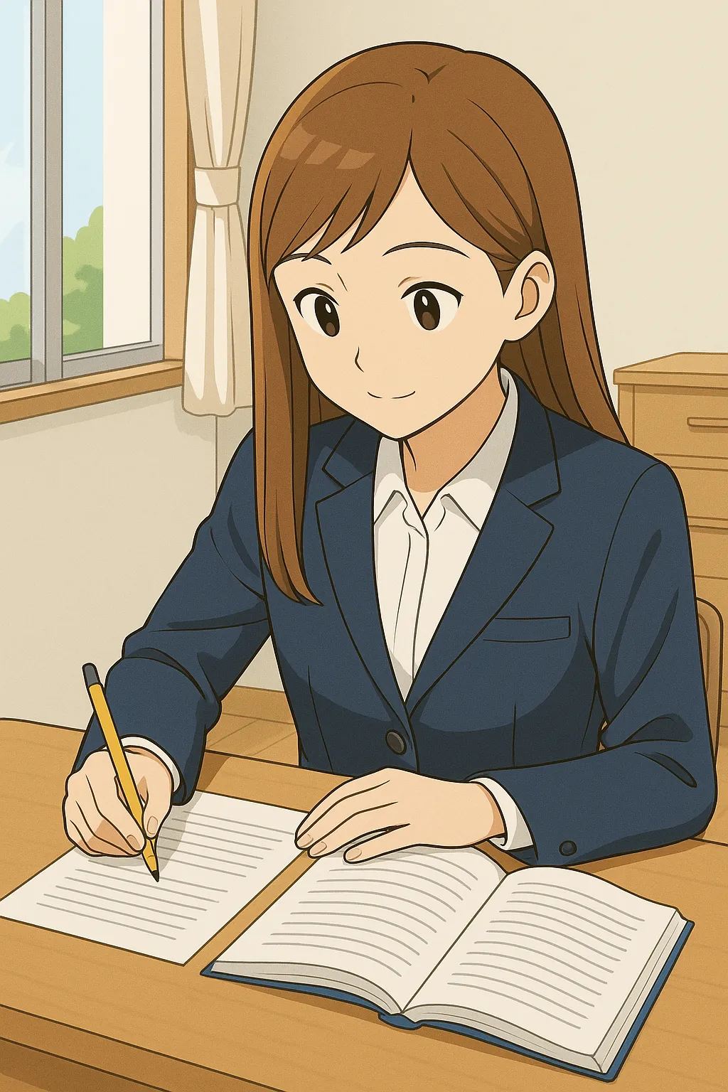 レポート学習のイメージ（自宅で課題に取り組む）