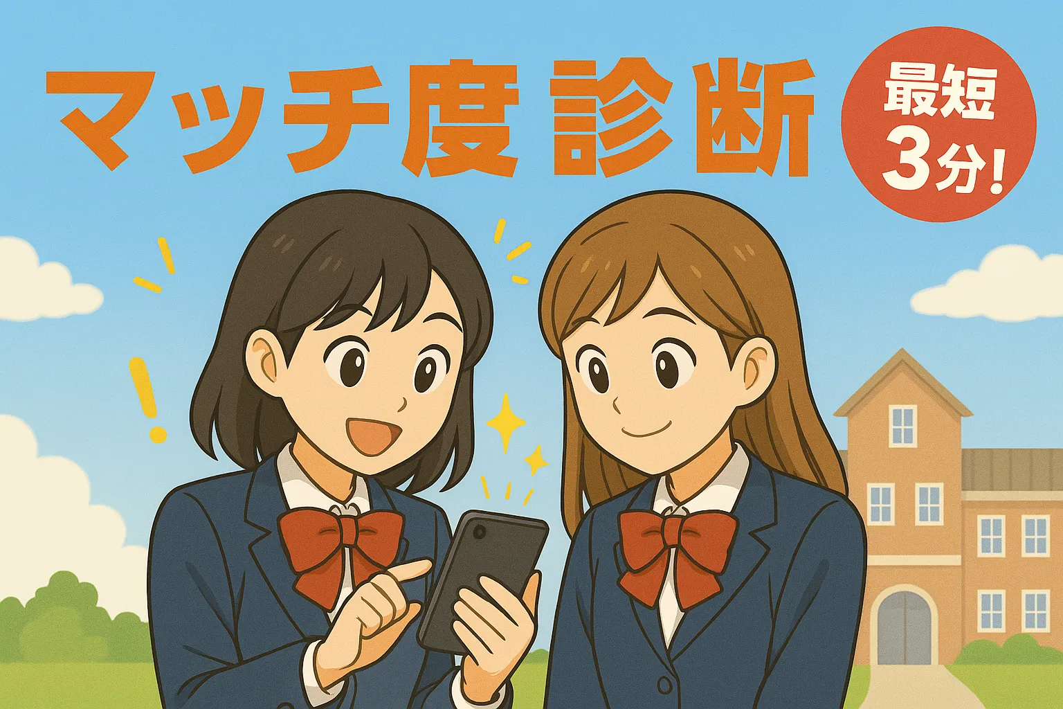 マッチ度診断のイメージ（質問に答えて自分に合う学び方を判定）